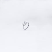 Blooming Heart CZ Ring in 925 Sterling Silver – Nature-Inspired Elegance, Adjustable