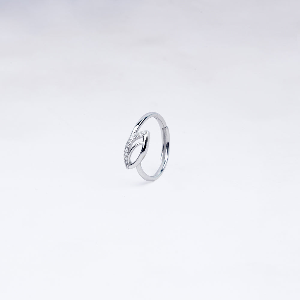 Luna Leaf 925 Silver Adjustable Ring