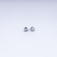 Elegant 925 Sterling Silver Heart Solitaire Earrings with CZ Stone