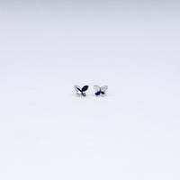 Butterfly Sparkle Stud Earrings in 925 Sterling Silver with CZ Accents