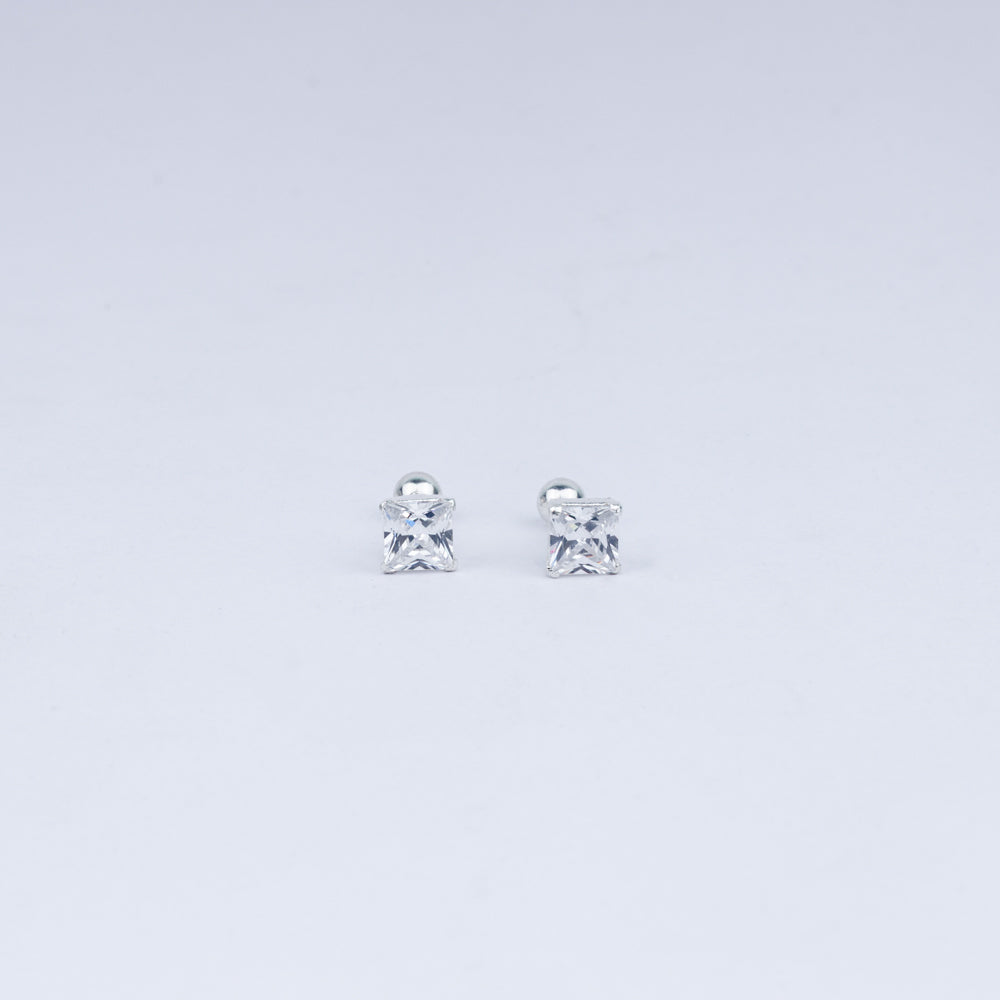 Vanika Princess-Cut Radiance 925silver Stud Earrings