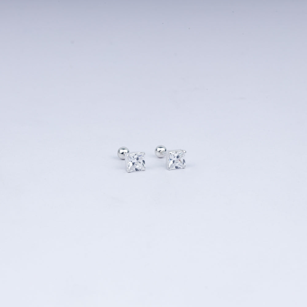 Vanika Princess-Cut Radiance 925silver Stud Earrings