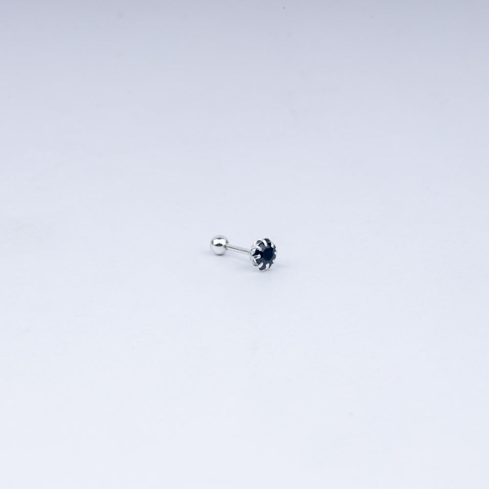 Vanika Midnight Black CZ Stud Earrings | 925 Sterling Silver