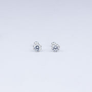 Vanika Radiant Floral Solitaire Studs in 925 Silver