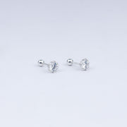 Vanika Radiant Floral Solitaire Studs in 925 Silver