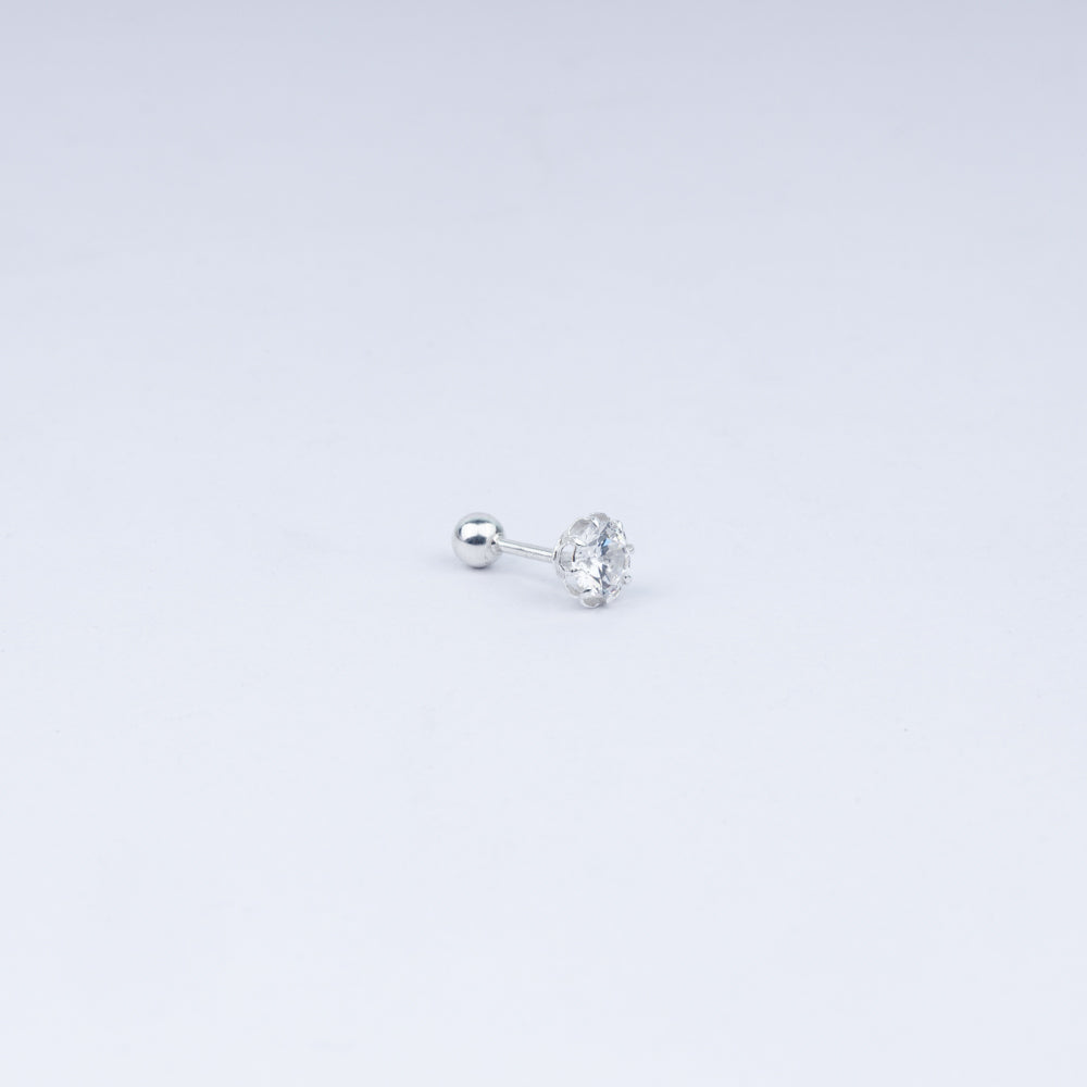 Vanika Radiant Floral Solitaire Studs in 925 Silver