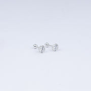 Vanika Radiant Floral Solitaire Studs in 925 Silver