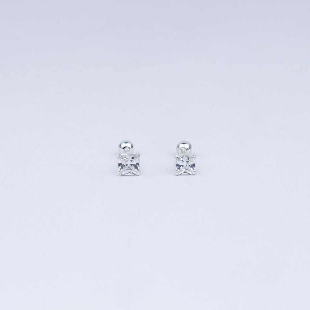 Vanika Timeless Square Solitaire CZ Stud Earrings