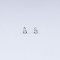 Timeless Square Solitaire CZ Stud Earrings in 925 Sterling Silver