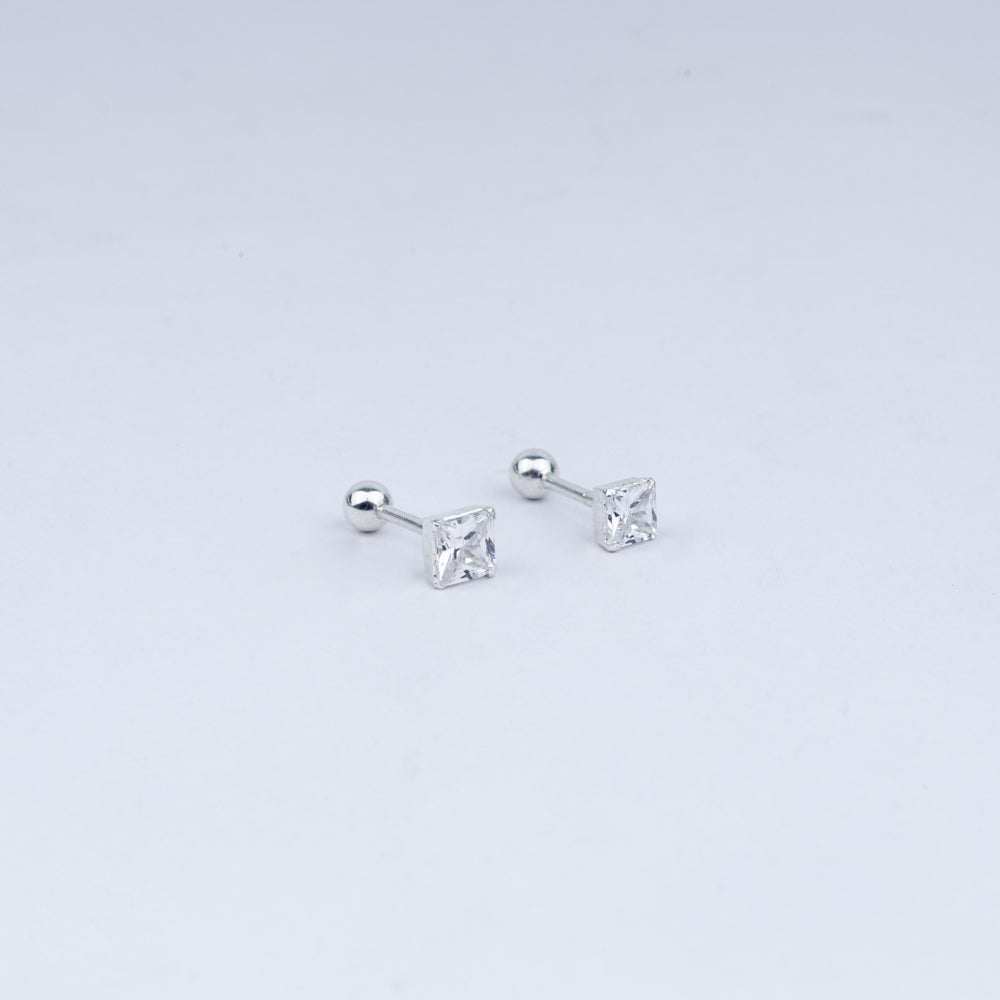 Vanika Timeless Square Solitaire CZ Stud Earrings