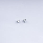 Vanika Classic Heart Solitaire CZ Stud Earrings in 925 Sterling Silver