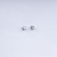 Classic Heart Solitaire CZ Stud Earrings in 925 Sterling Silver