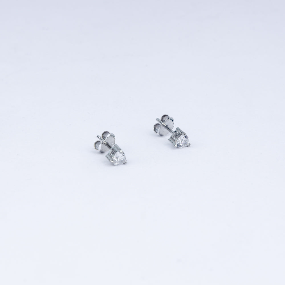 Vanika Classic Teardrop Solitaire CZ Stud Earrings in 925 Sterling Silver