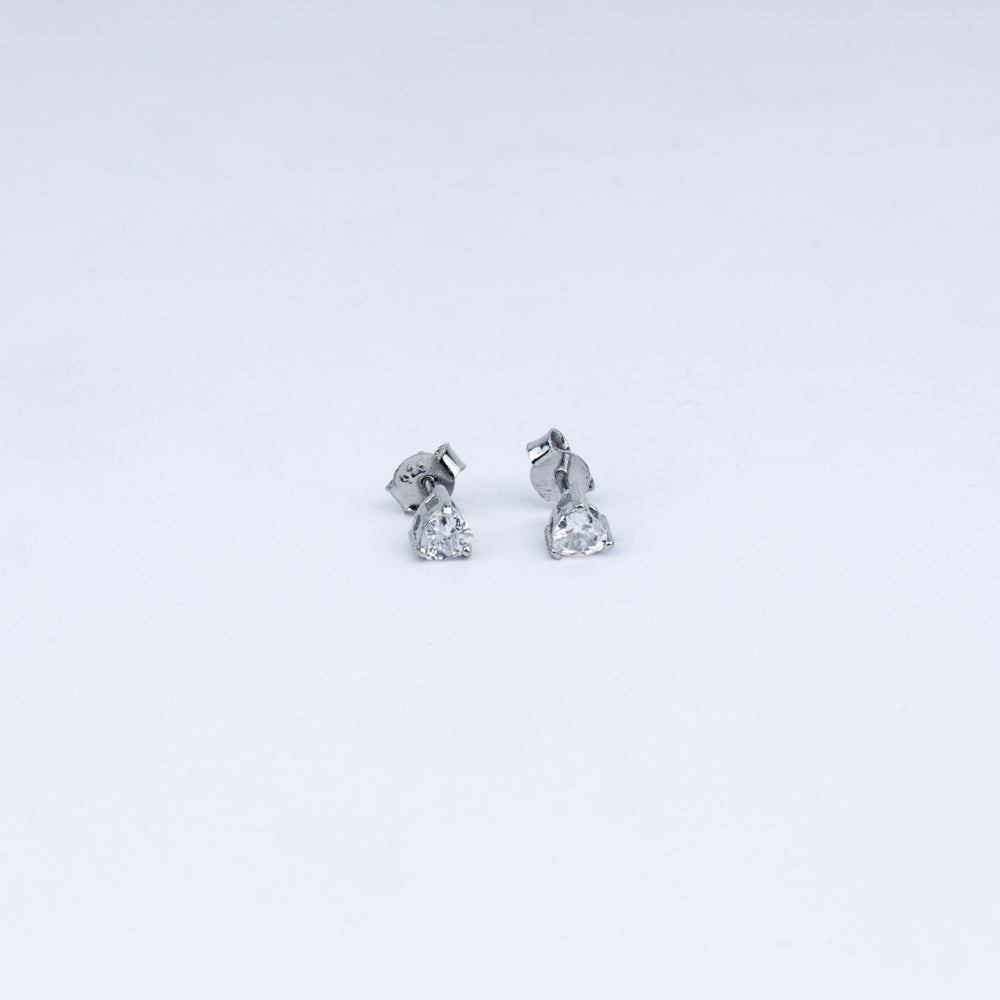Vanika Classic Teardrop Solitaire CZ Stud Earrings in 925 Sterling Silver