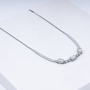 Stone Studded Zircon Necklace Set In 925 Sterling Silver