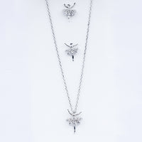 Floral Fantasy Zircon Necklace Set In 925 Sterling Silver