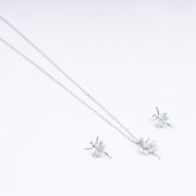 Floral Fantasy Zircon Necklace Set In 925 Sterling Silver