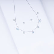 Evil Eye Amulet Zircon Necklace Set In 925 Sterling Silver