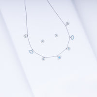 Evil Eye Amulet Zircon Necklace Set In 925 Sterling Silver