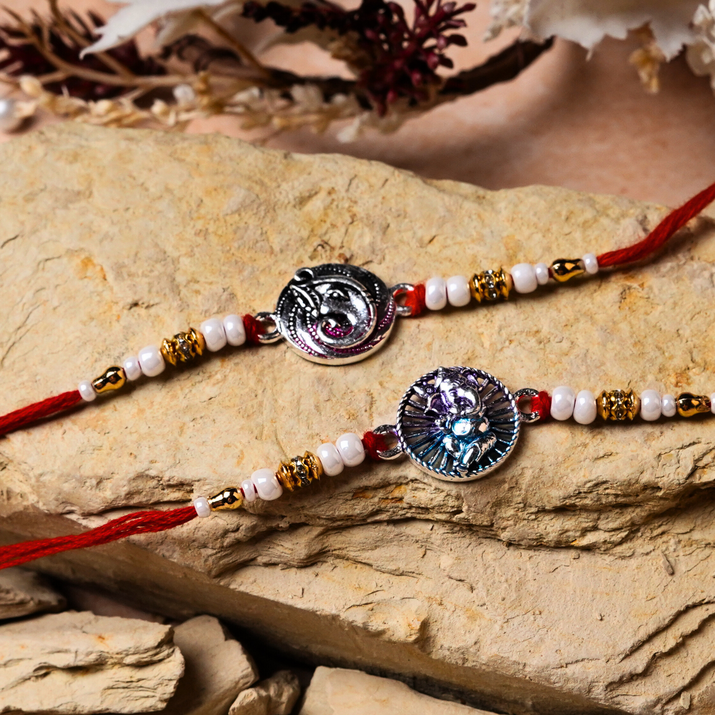 925 Silver Ganesha Rakhi Set – (Pack of 2)