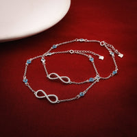 Infinity Evil Eye Charm Anklet In 925 Sterling Silver - Vanika 