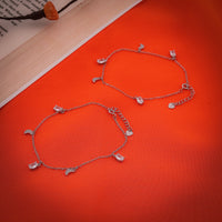Cosmic Charm Studded Anklet In 925 Sterling Silver - Vanika 